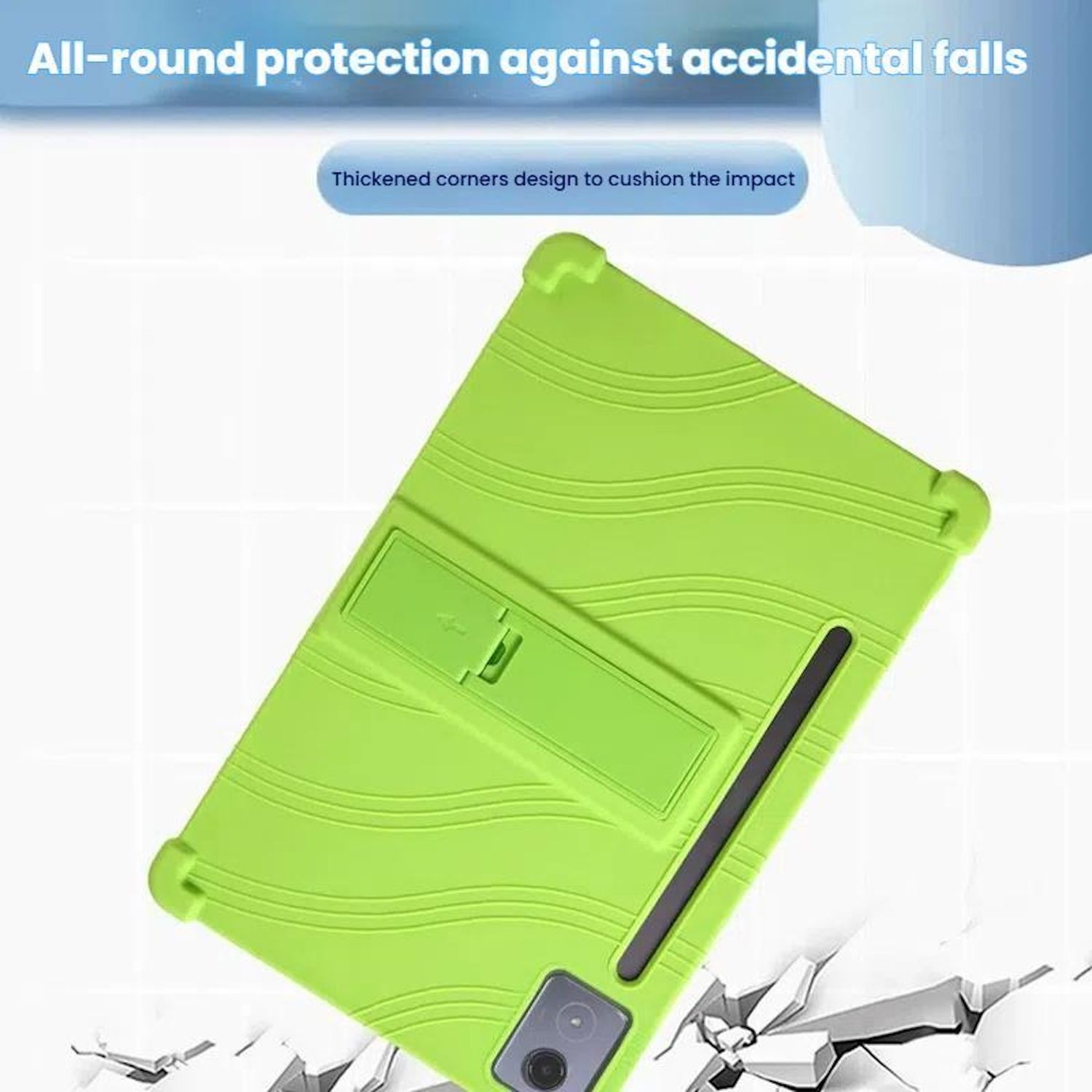 Silicone Case Cover For Lenovo Idea Tab Pro with Adjustable Holder Shockproof Black