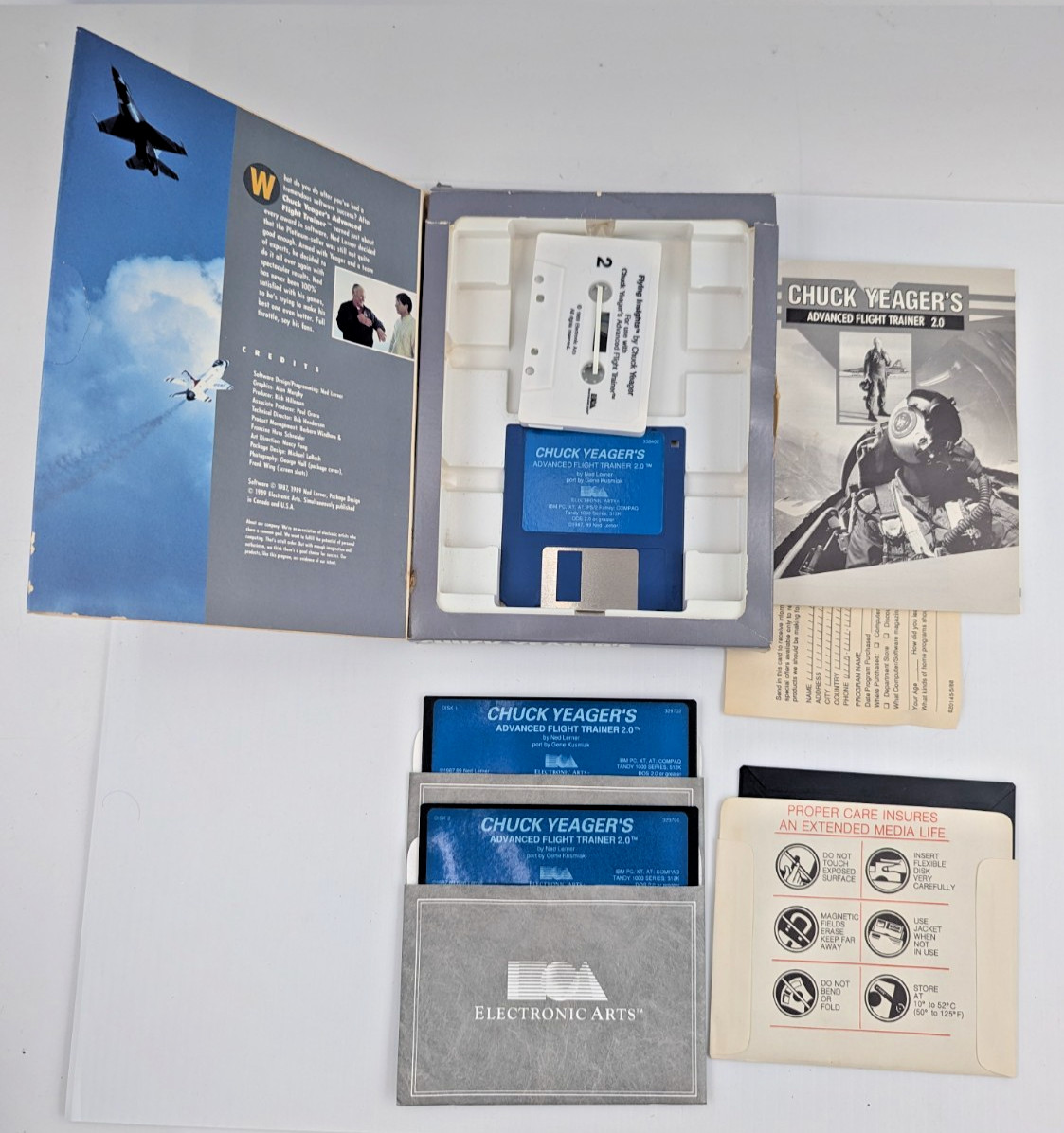Chuck Yeager’s Advanced Flight Trainer 2.0 Floppy Disks 5.25" Tandy EA