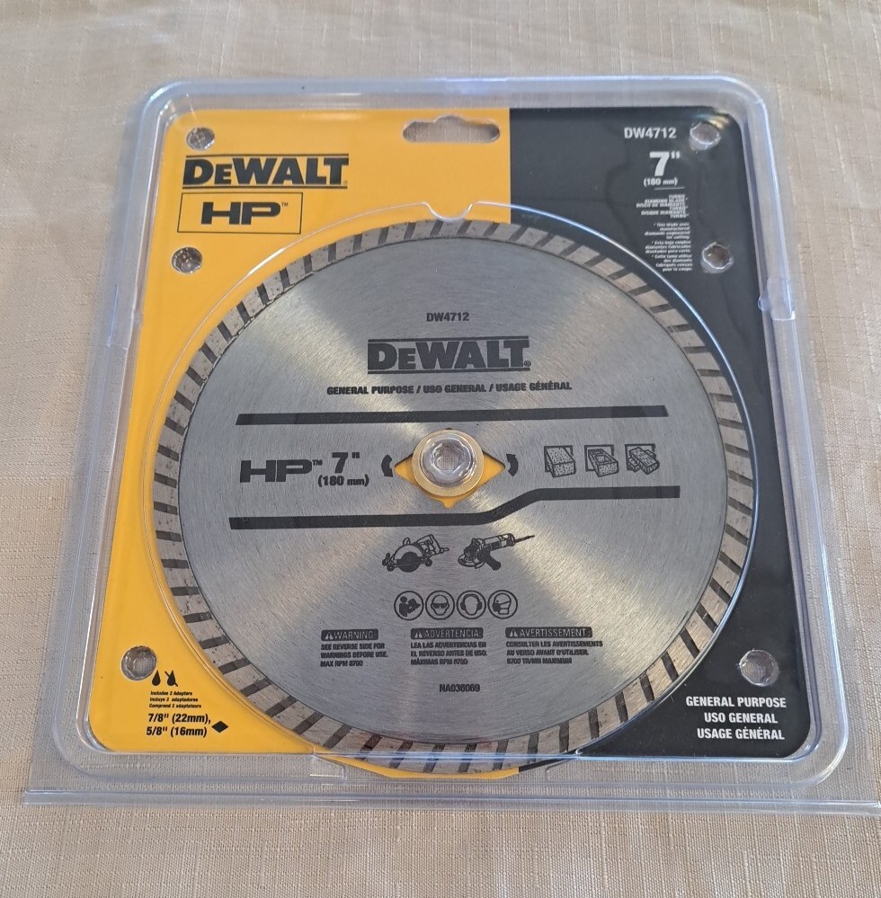 Dewalt 7" High Performance Masonary Blade Turbo Trim Smooth Cut (DW4712)