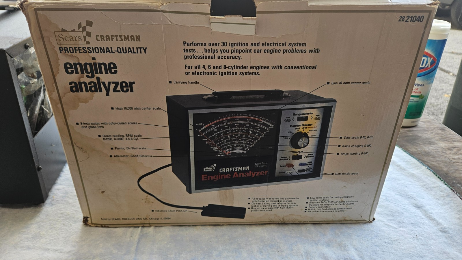 Vintage Sears Craftsman Solid State Electronic Engine Analyzer Model 161.210400