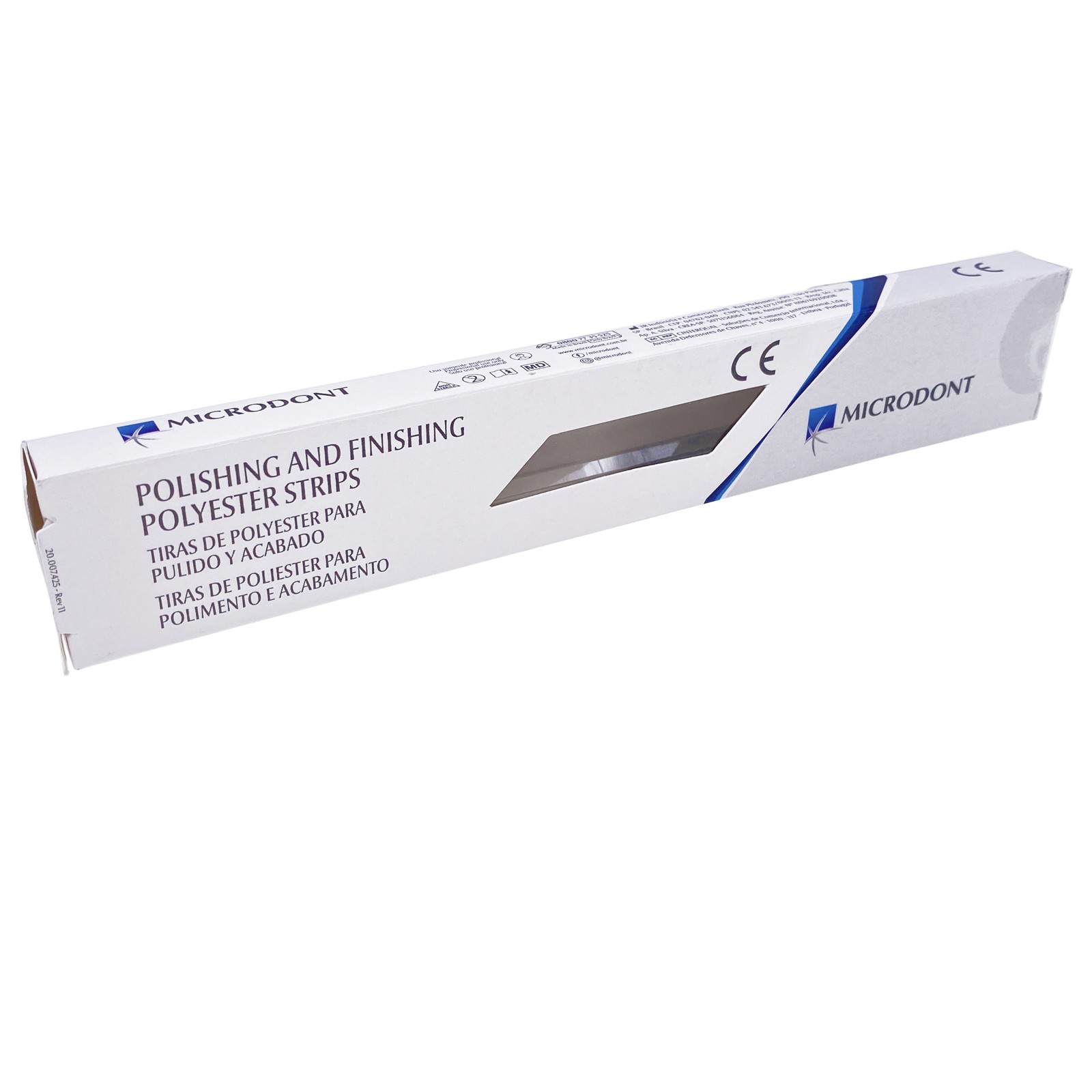 Microdont Dental Polishing Strips Polyester One 2.5 mm Medium/Fine 100 per Box