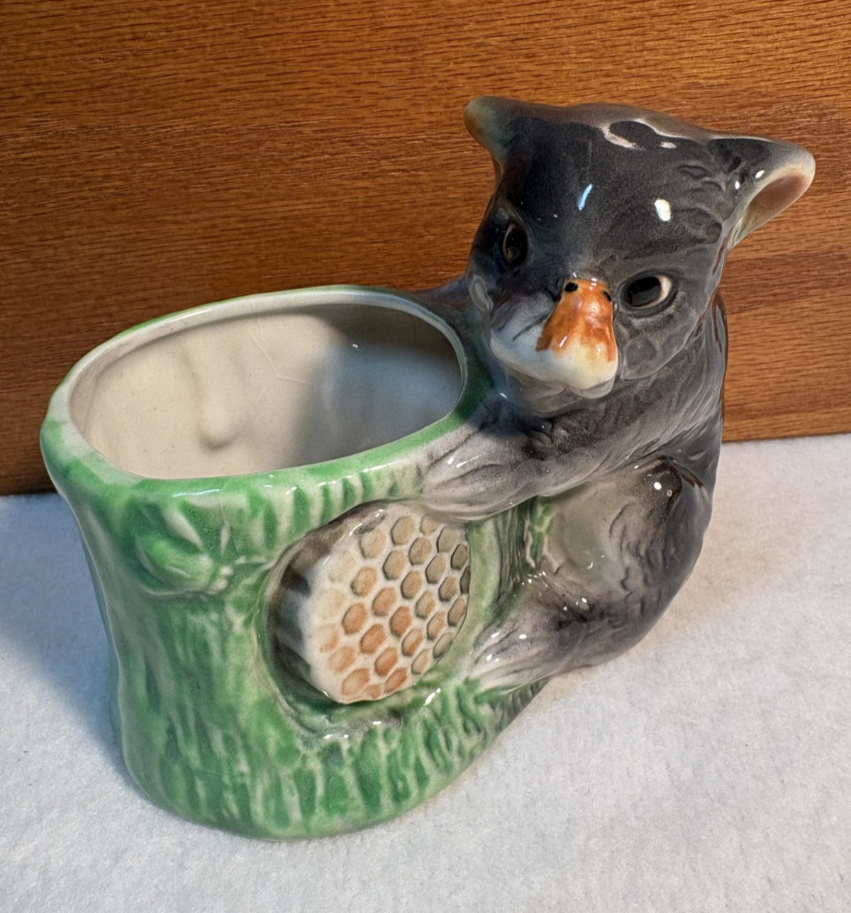 Nippon Yolo Bocik,Ceramic Bear & Honey Planter,Japan,Mid Century.