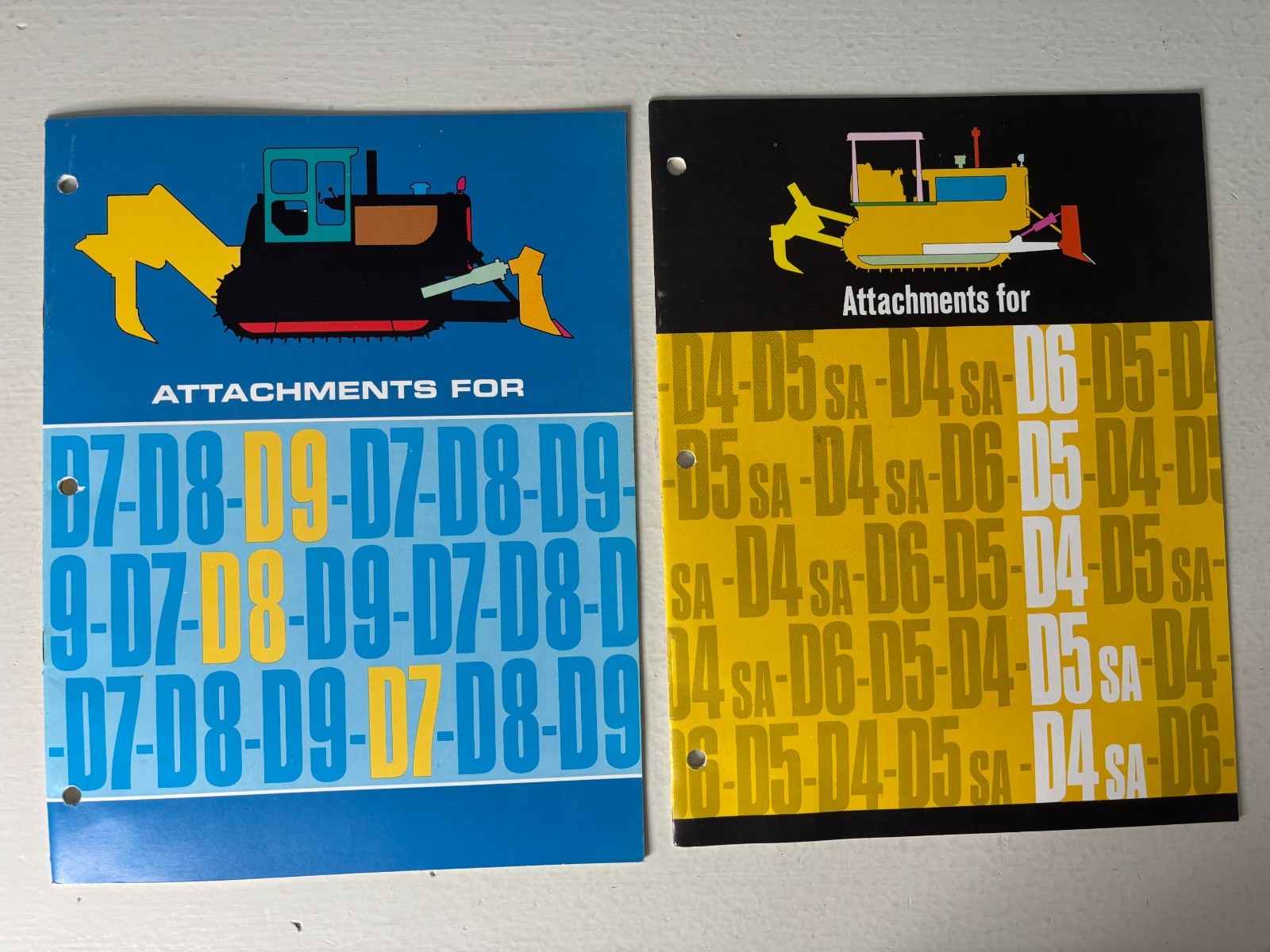 Caterpillar Attachments For D4 D5 D6C D4SA D5SA D7 D8 D9 Tractor Brochures VTG