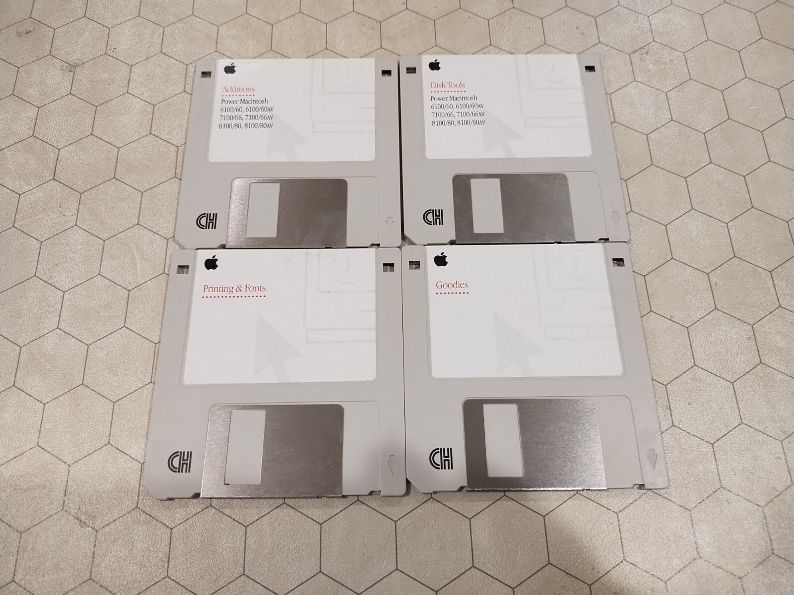 Apple Power Macintosh Additions/Goodies,OS 7.1.2 3.5" floppy disks, 1994, tested