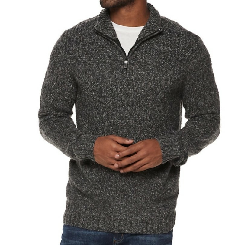 Method Men's Long Sleeve Quarter Zip Knit Sweater XL Dark Gray MSRP $ 70
