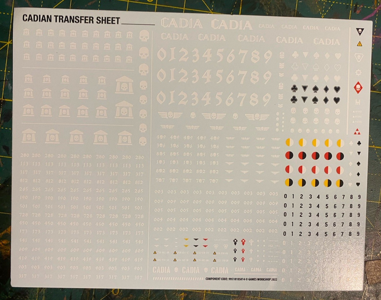 Cadian Transfer Sheet Astra Militarum Warhammer 40000 40K