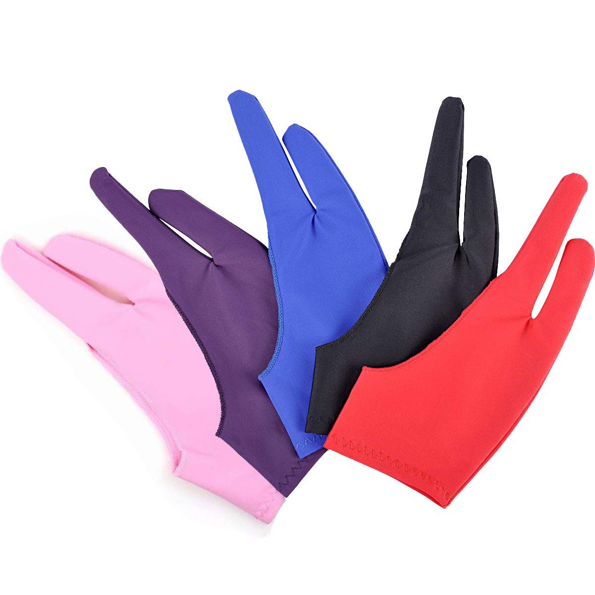 5 Pc Artist Glove Drawing Tablet Two Finger Digital Graphics Pen Right Left Hand