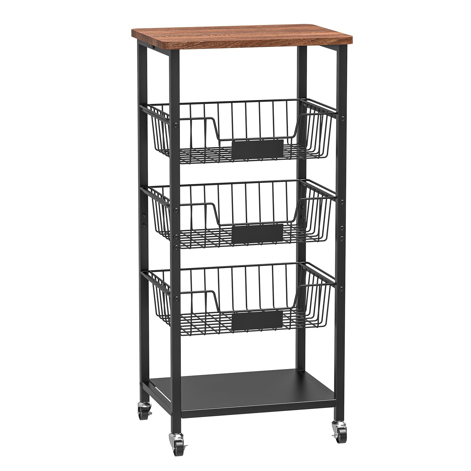 Kitchen Storage Cart, Kitchen Basket, 5-Tier Utility Organizer with Baskets a...