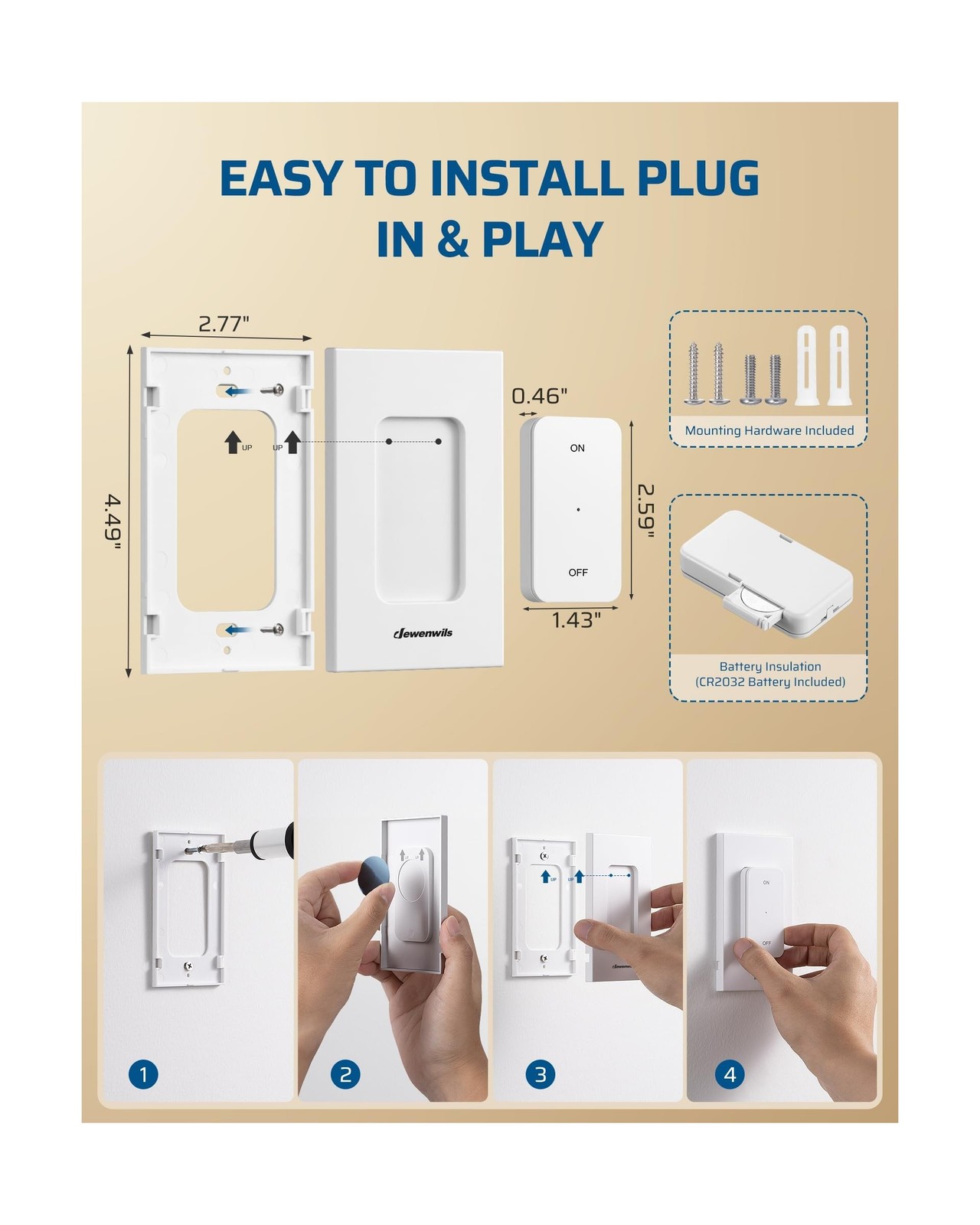 DEWENWILS Remote Control Light Socket, Remote Control Light Bulbs, Wireless L...
