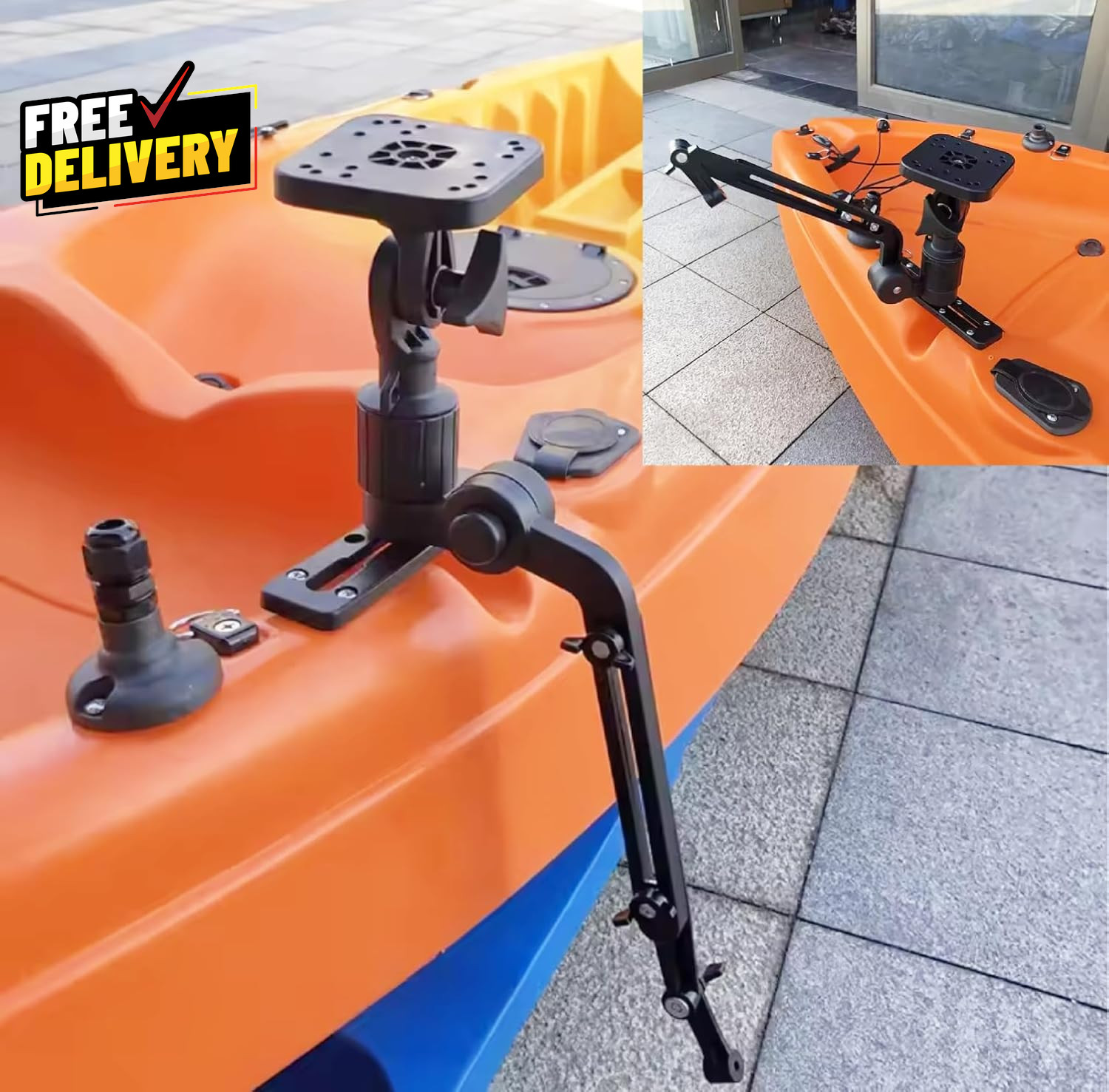 Universal Kayak Fish Finder Mount Boat Transducer Mounting Arm with Teles.....