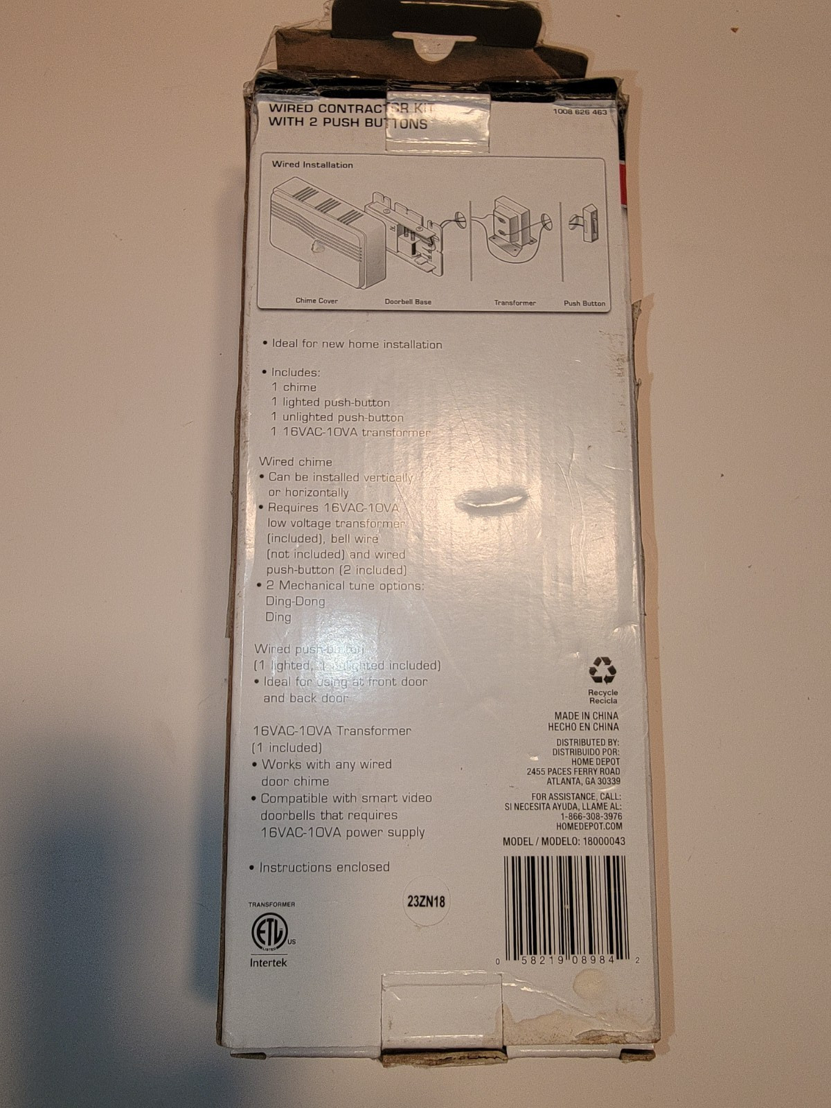 Defiant Wired Contractor Doorbell Kit with 2 Wired Push Buttons