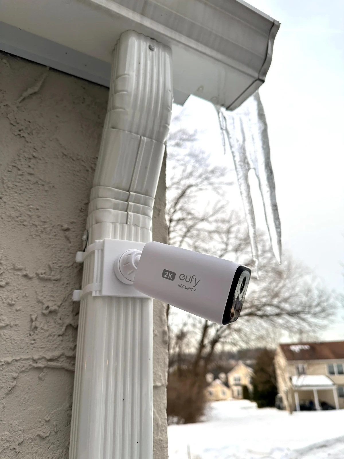 Downspout Mount for Eufy Camera - No Drill Rubber Outdoor Security Camera Mount