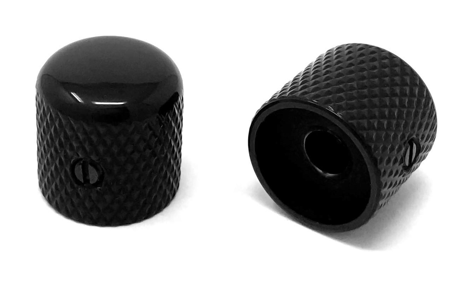 Black Metal Dome Knobs for Fender Telecaster Guitar and Precision P-Bass (Set...