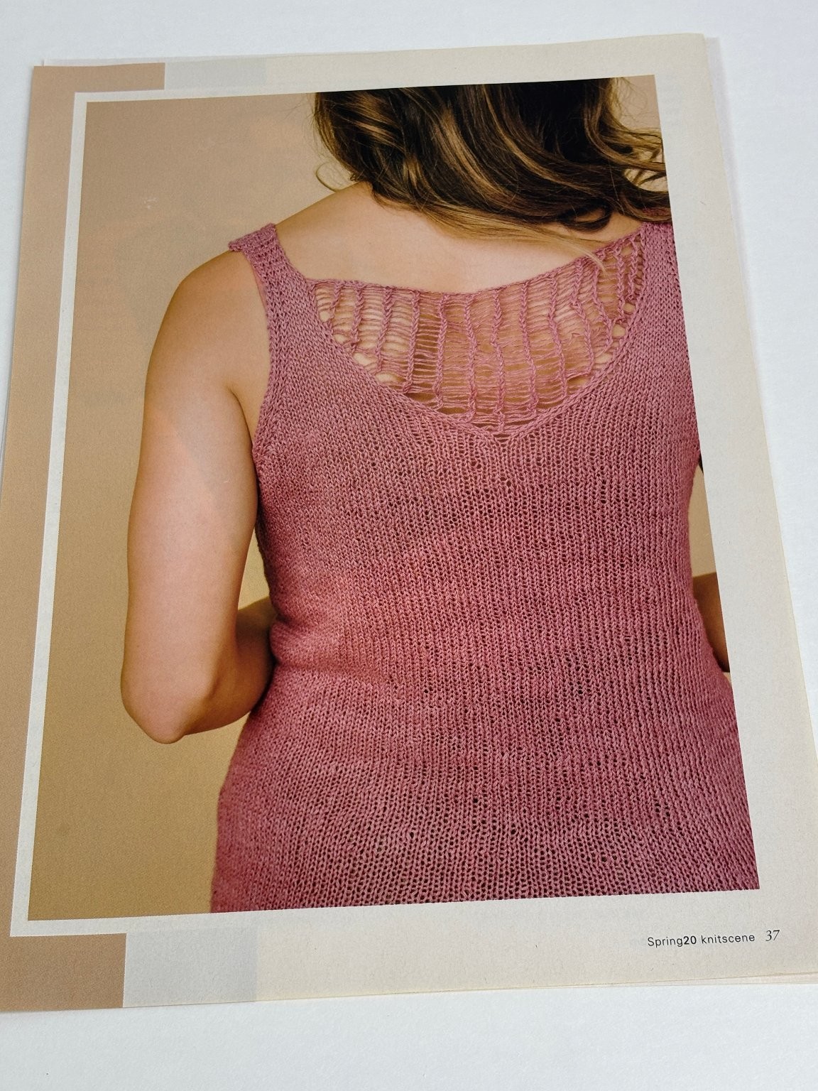 Interweave knitscene Netted Tank Top Knitting Pattern Spring Magazine Pages