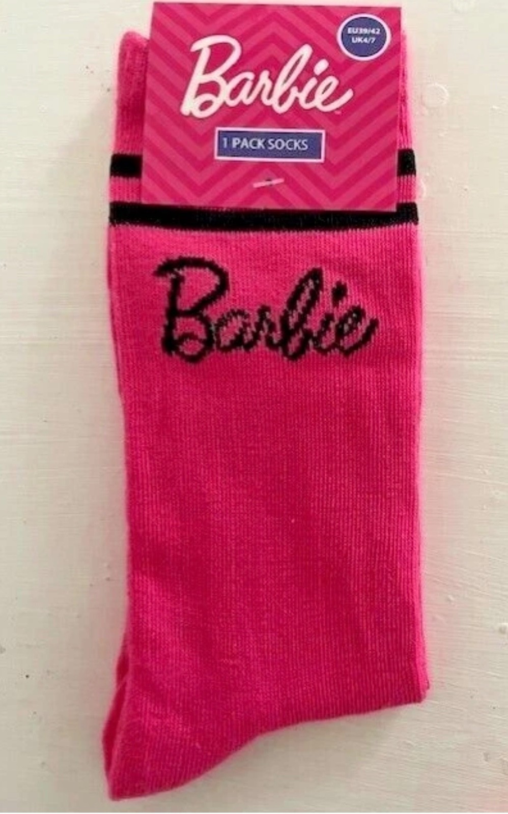 Ladies Pink BARBIE SOCKS Size uk 4-7 New! Gift for girls, teen, womens