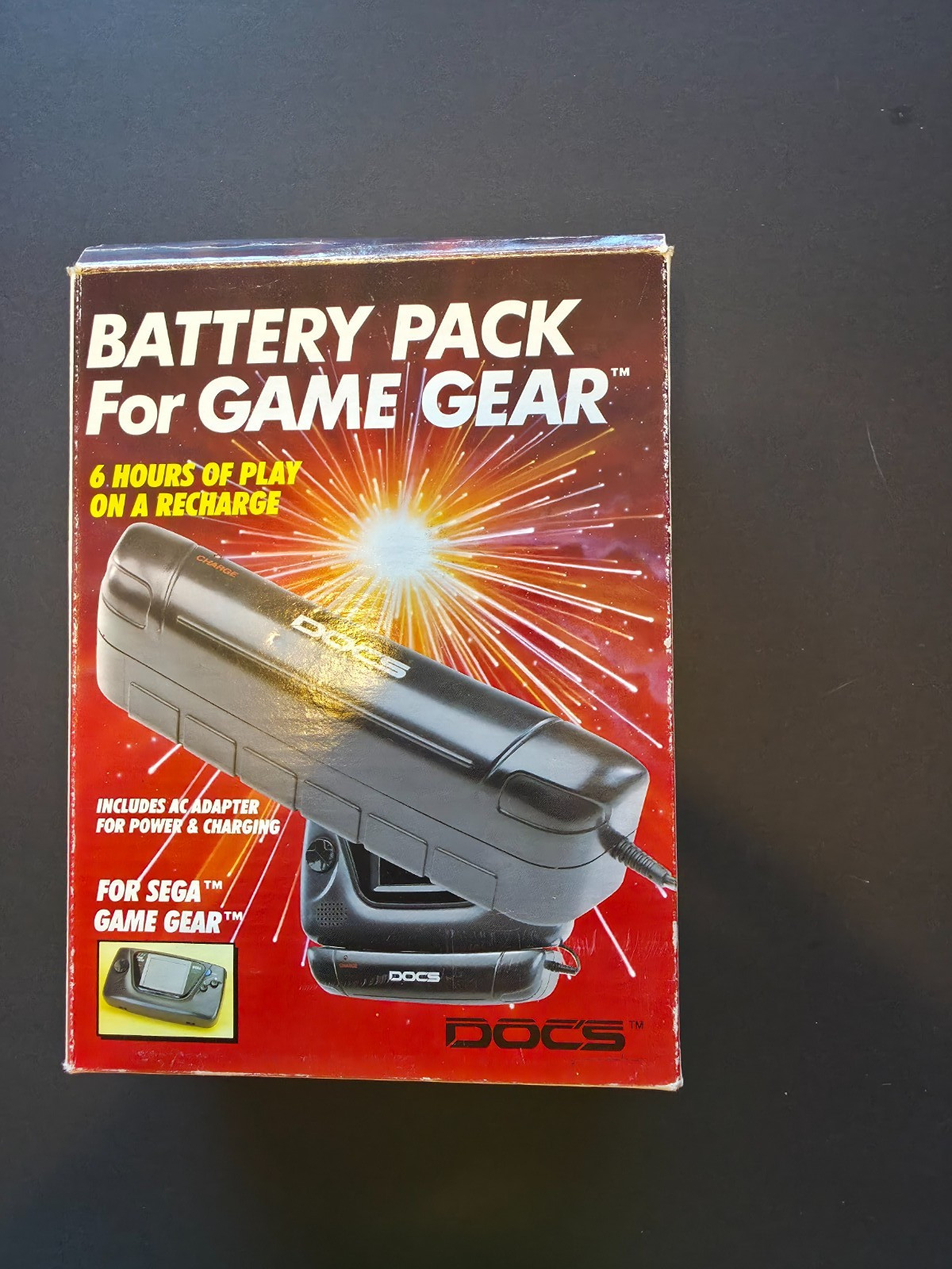 DOCS Battery Pack For Sega Game Gear w/ Charger & Box Tested READ