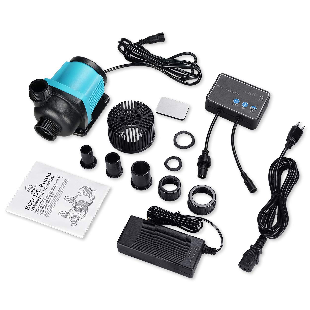 1250gph Aquarium 24V DC Water Pump with Controller, Submersible and Inline Re...
