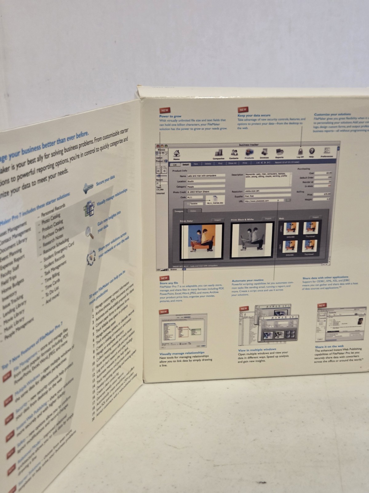FileMaker Pro 7 Software for Mac Complete Box Manuals & License Keys