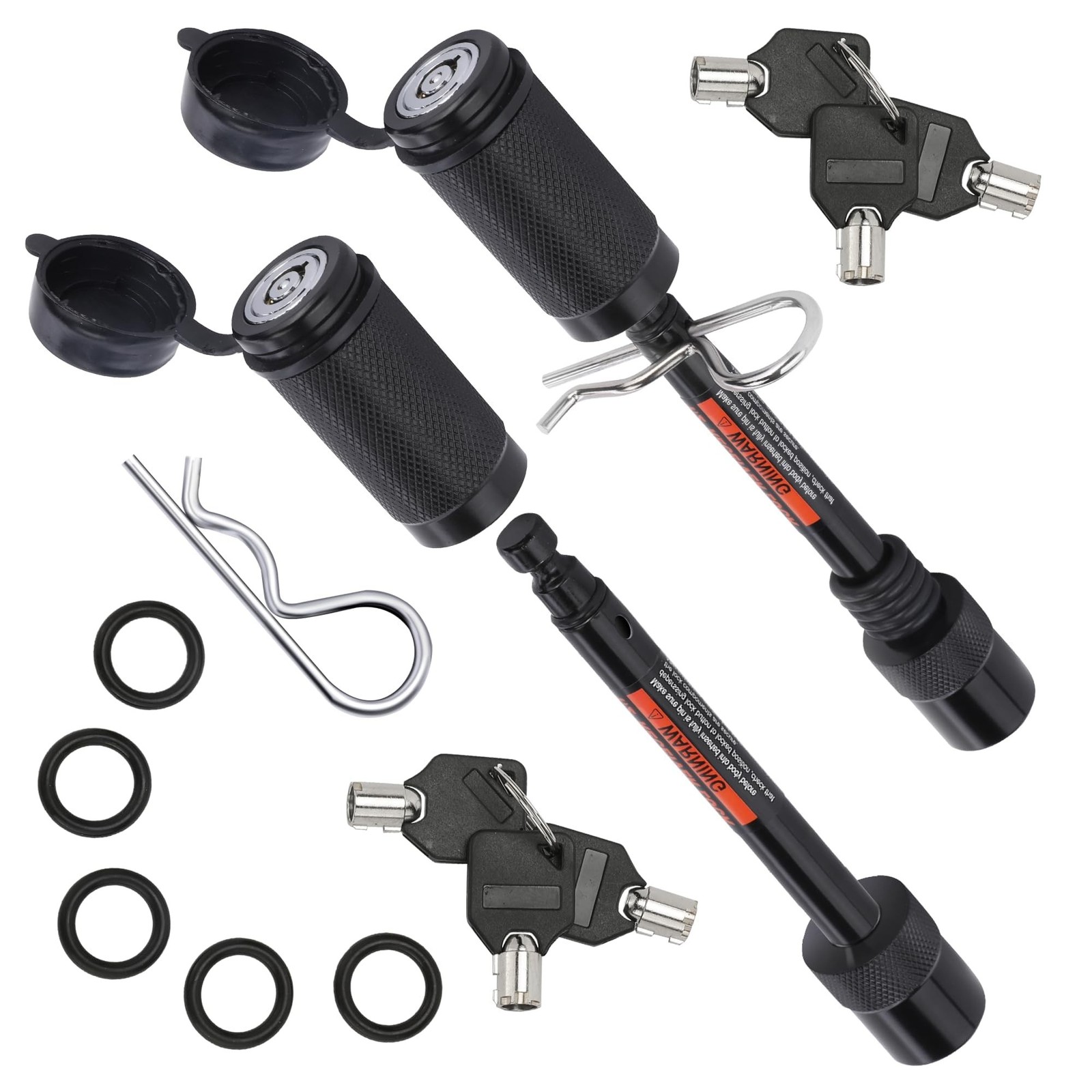 5/8" Trailer Hitch Locks with 3-1/2" Long Pin, Double Safety Tow Hitch Receiv...