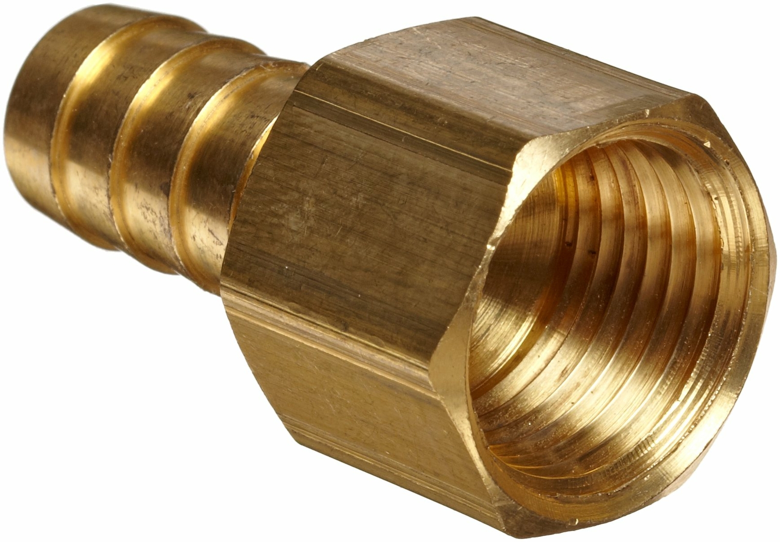 Anderson Metals Brass Hose Fitting, Connector, 1/2" Barb x 1/4" Female Pipe