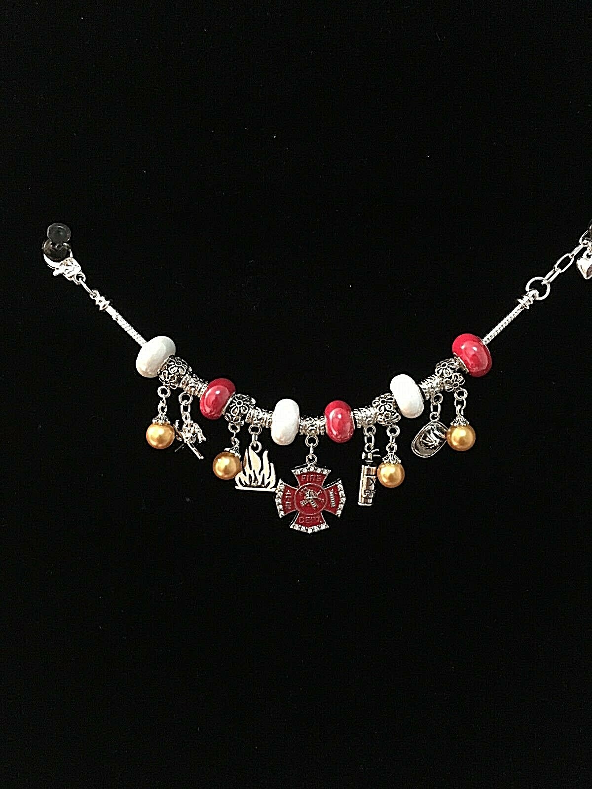 Firefighter & Frist Responder Silver Snake Chain bracelets Version #1