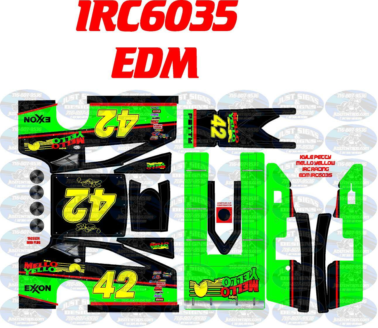 1RC EDM  WRAP SALVAS MUDBOSS 1X18 SCALE KYLE PETTY MELLO YELLOW THEME WRAP KIT