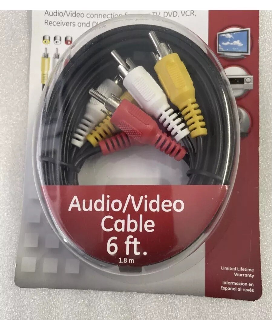 NEW GE 73216 Audio/Video Cable Red/White/Yellow 6FT