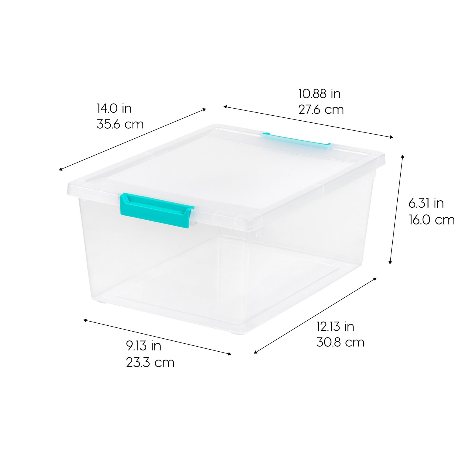 Clear 12 Qt Plastic Storage Bins 4 Pack, Stackable Craft Organizer, Office Home