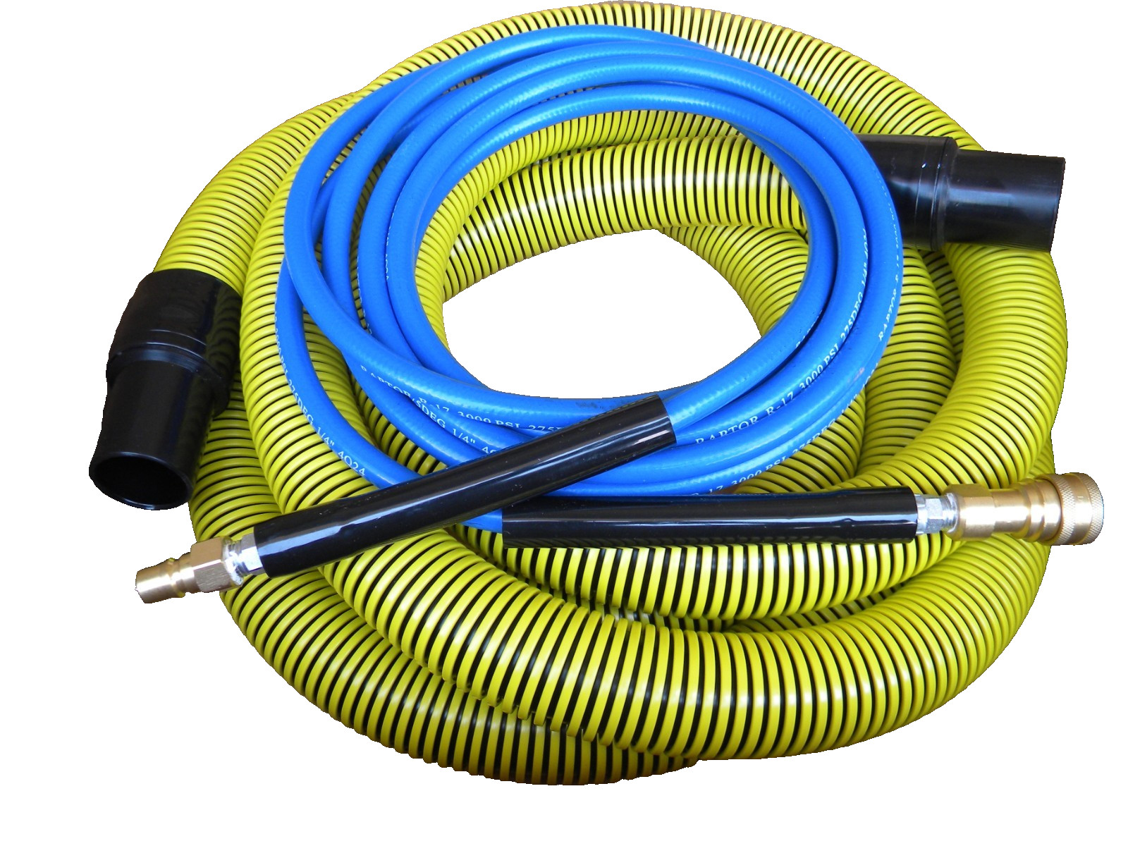 Professional Carpet cleaning Vacuum & Solution Hoses YL/BL 15ft