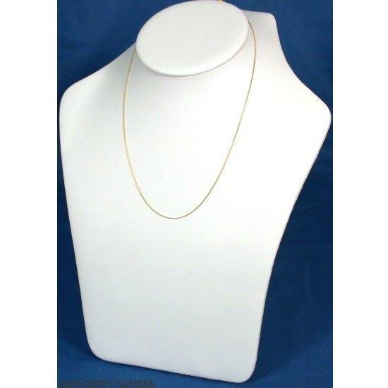 White Faux Leather Bust Chain Necklace Jewelry Display 10 5/8"