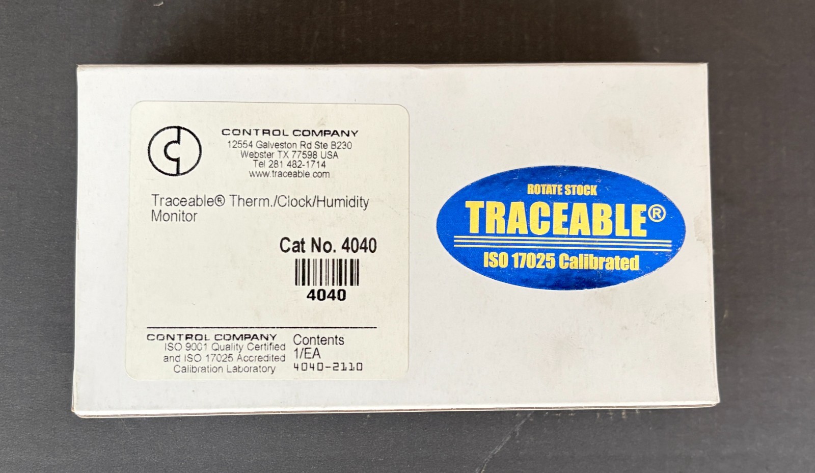FISHERBRAND TRACEABLE 4040 Thermometer/Clock/Humidity Monitor