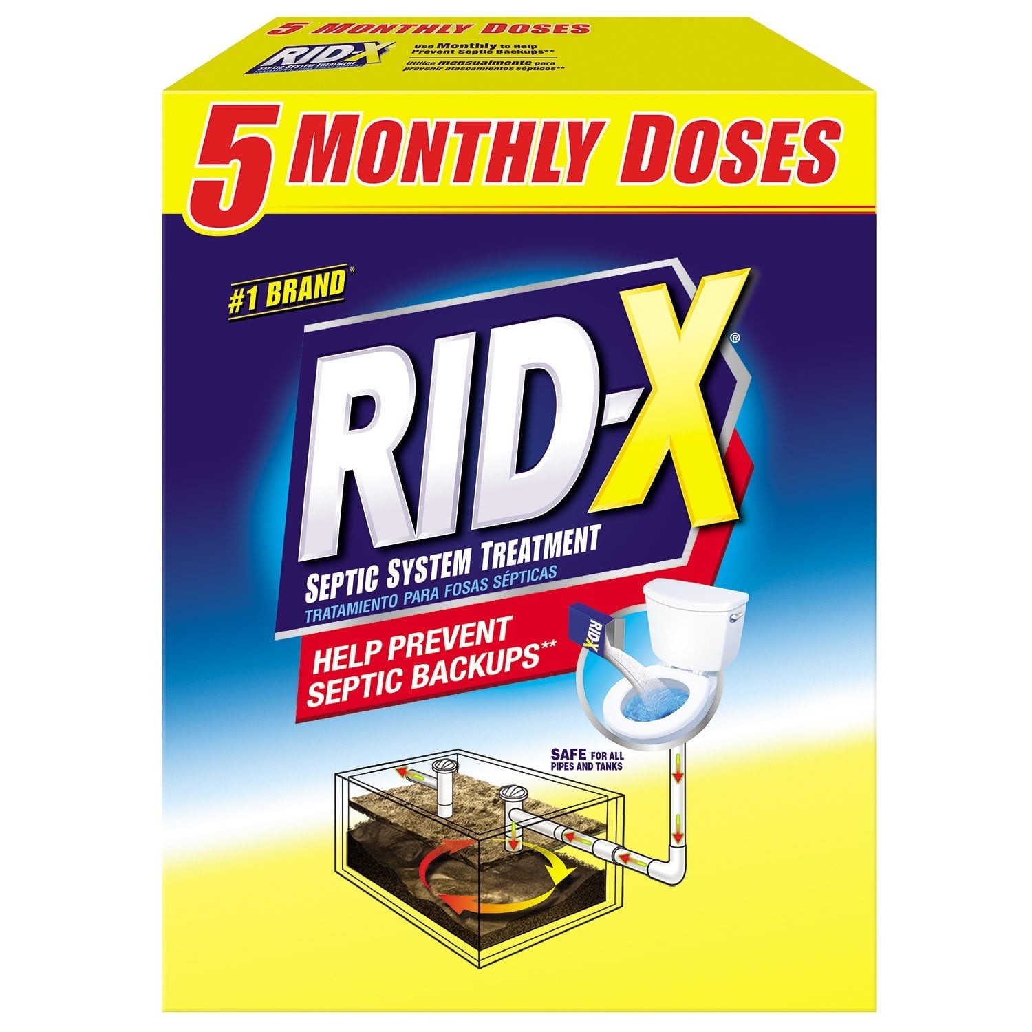 RID-X Septic Treatment, 5 Month Supply Of Powder, (49 oz.) Free Shipping RiDx
