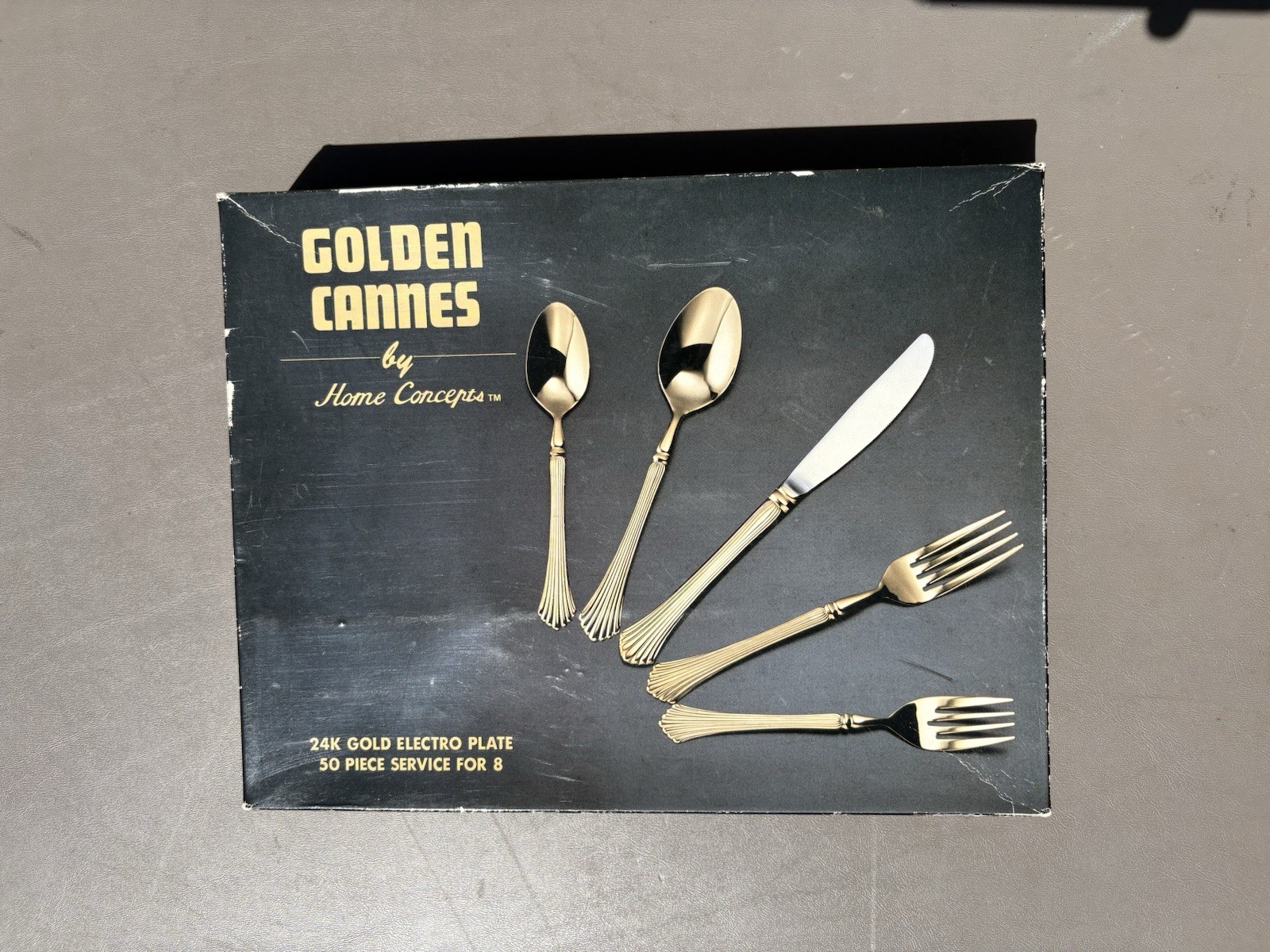 50pc Golden Cannes Home Concepts Gold Electroplate Japan Flatware Service for 8