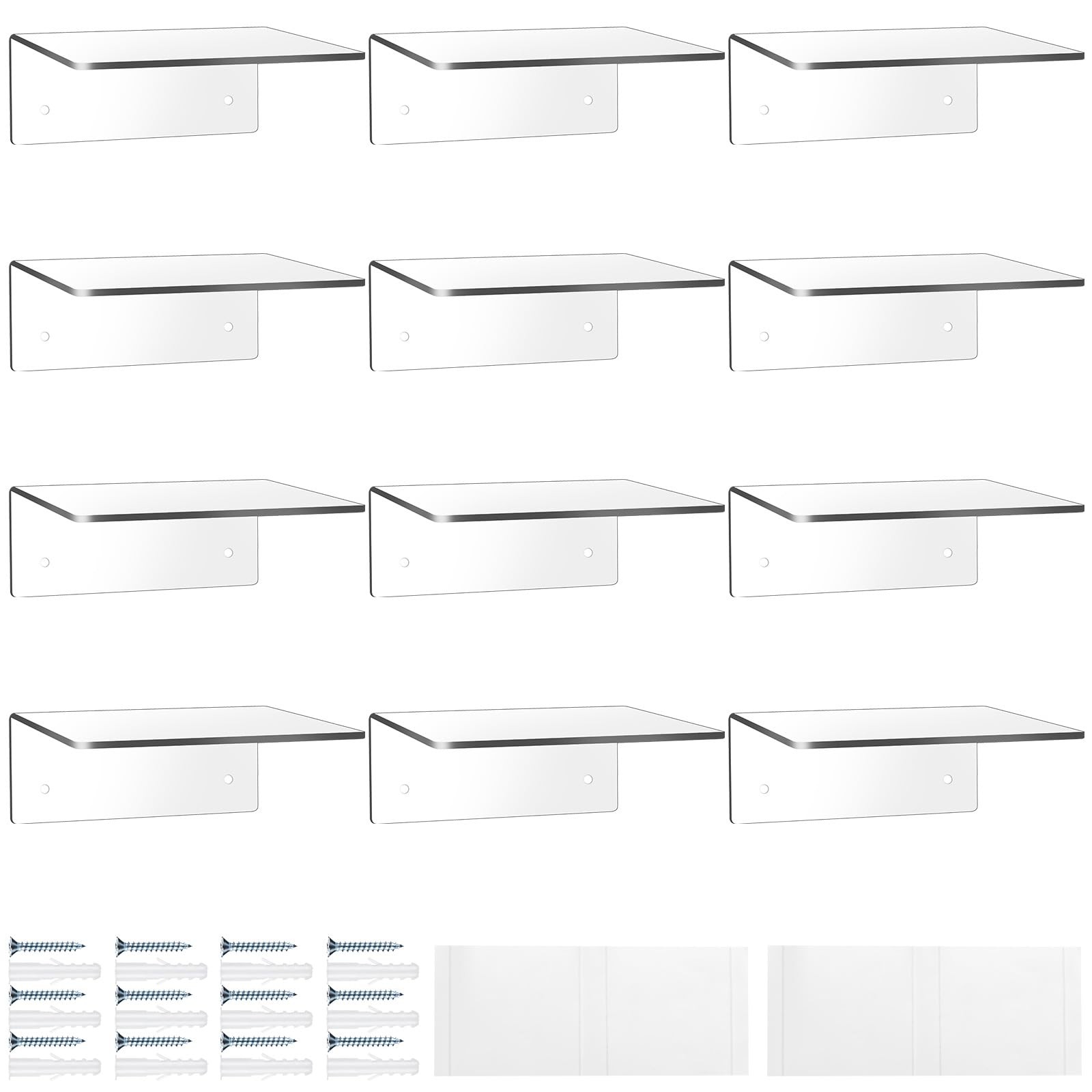 Wenqik Acrylic Floating Shelves for Wall 6 x 6 Inch Display Wall Shelf Clear Han