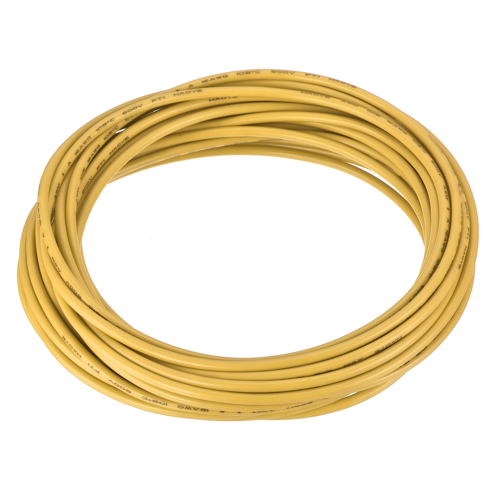 16AWG 16 Gauge Stranded Hook-Up Wire PVC Tinned Copper Wire 7.5m/25ft Yellow