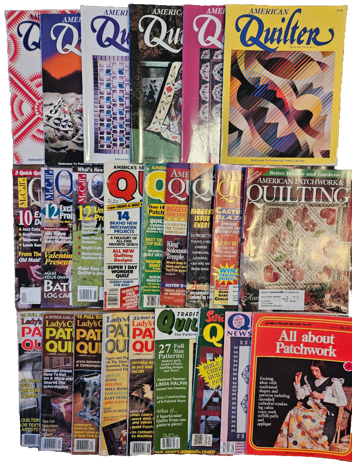Vintage Lot of 24 Quilting Magazines Sewing Quilts Variety Brands Patchwork +