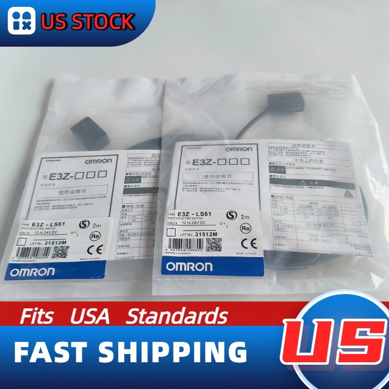 Omron E3Z-LS61 12-24VDC Photoelectric Switch 2m Cable 100mm Sensing US Stock