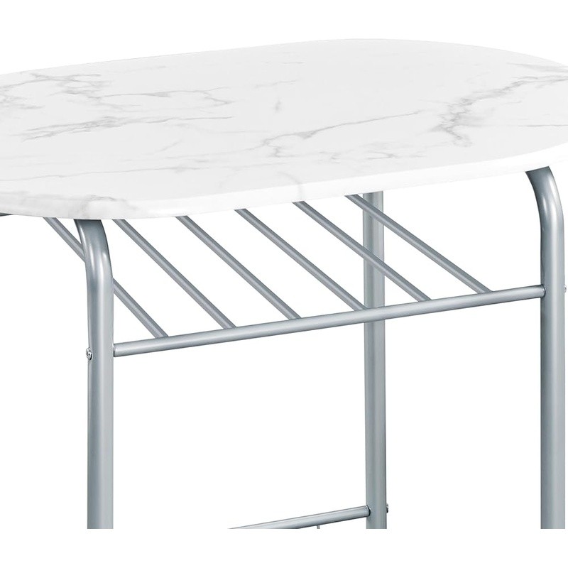 Space Saving Dining Table Set W/ 2 Chairs Oval Design Compact Small Areas New