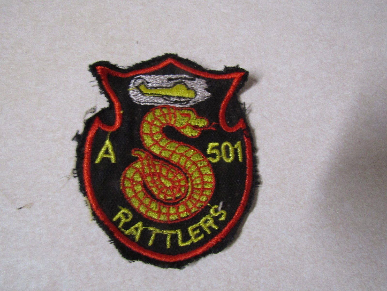 MILITARY PATCH OLD VIETNAM ERA A CO 501ST AVIATION COBRA RATTLERS