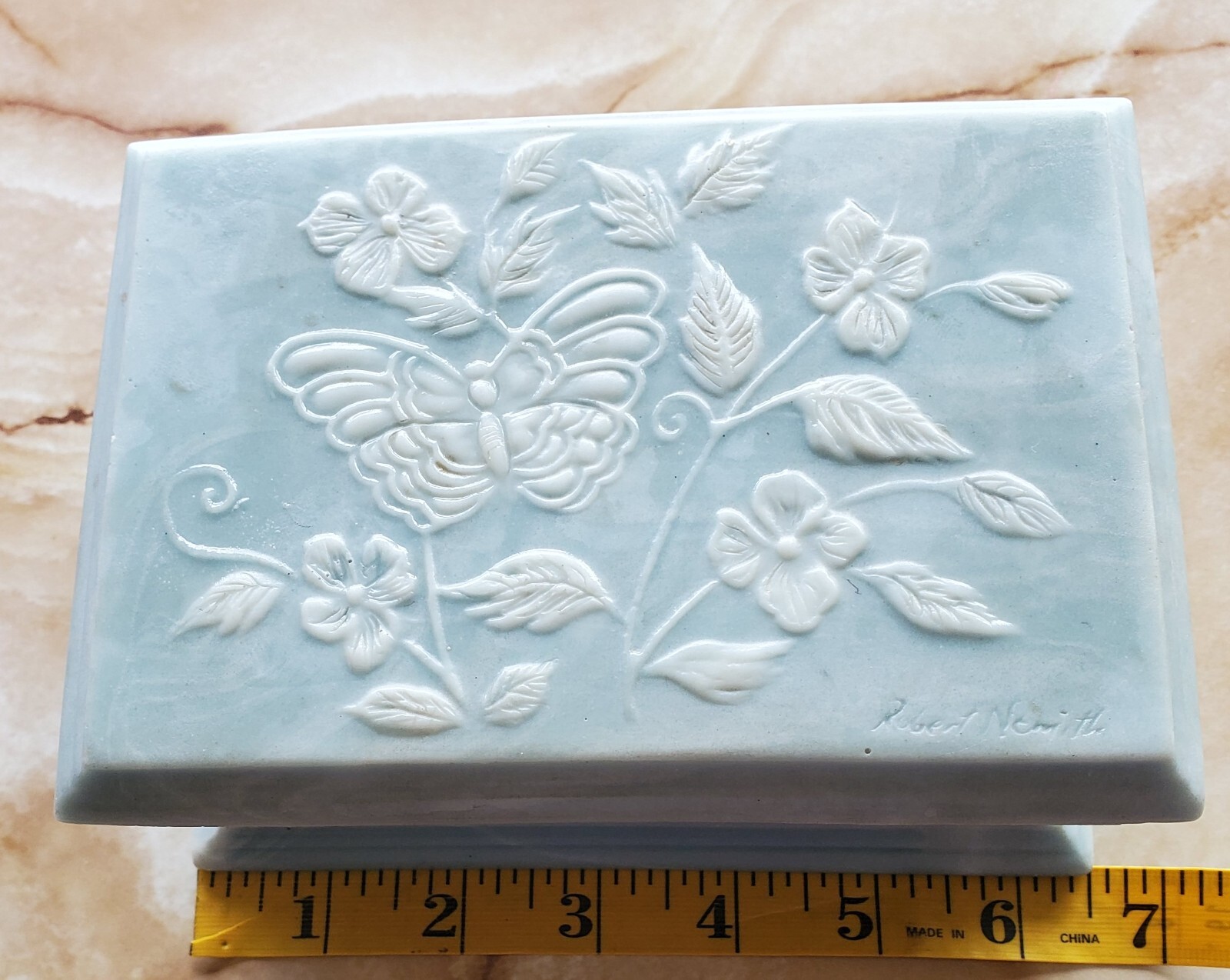 Jewelry Box, Inoclay Stone, 6.5" x 4.5" base, Beautiful!