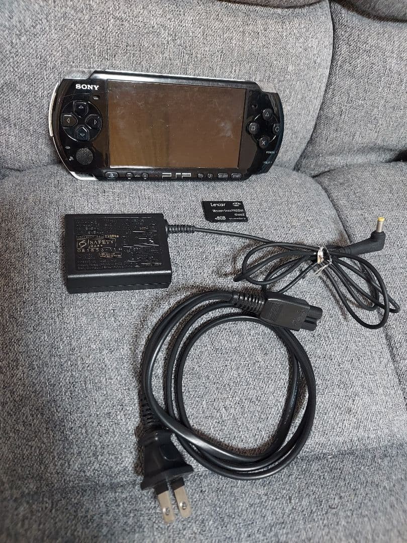 PSP Sony Psp 3000 Body Black Charger With Memory Card Japan