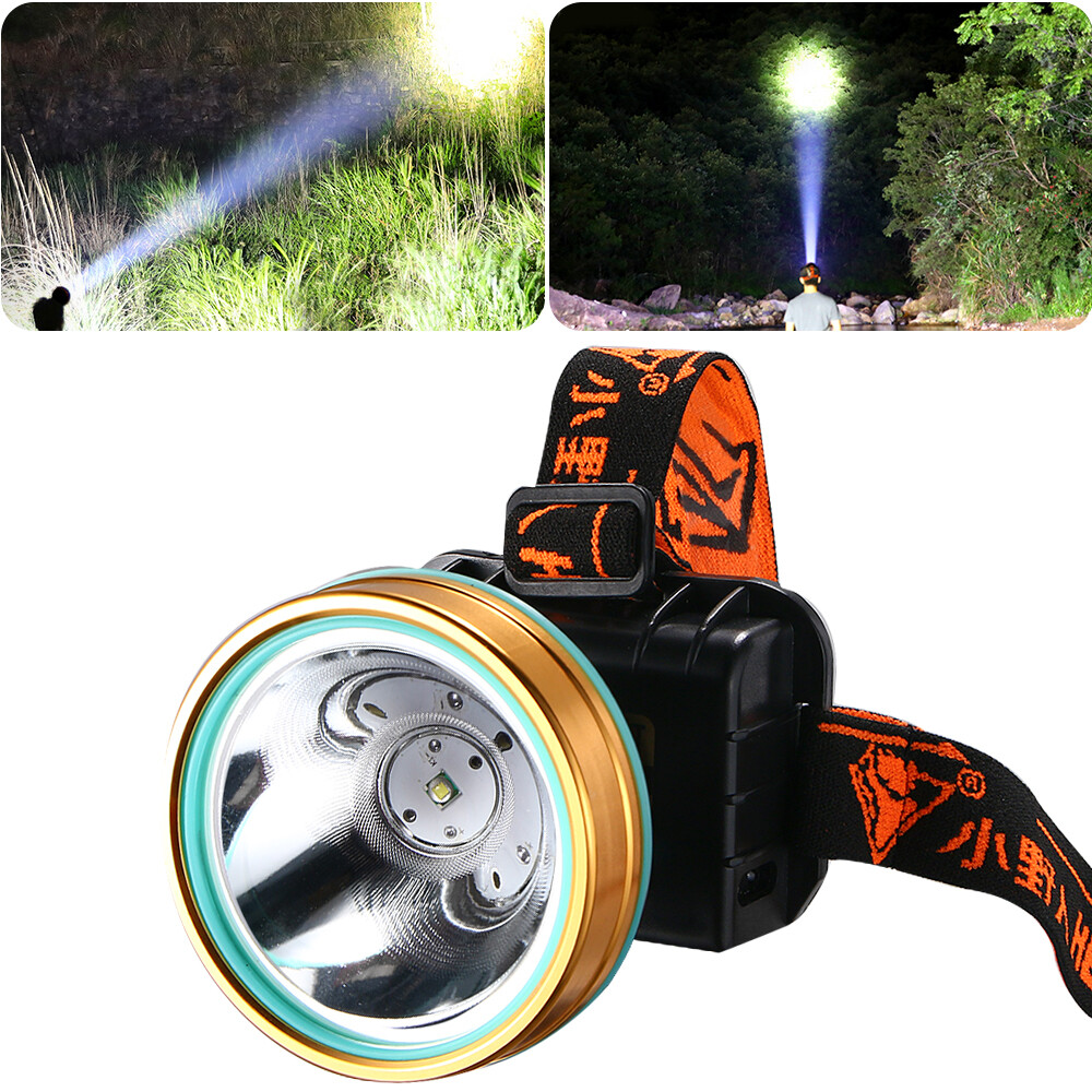 Waterproof Head Torch/Headlight LED USB Rechargeable Super Bright Work Headlamp