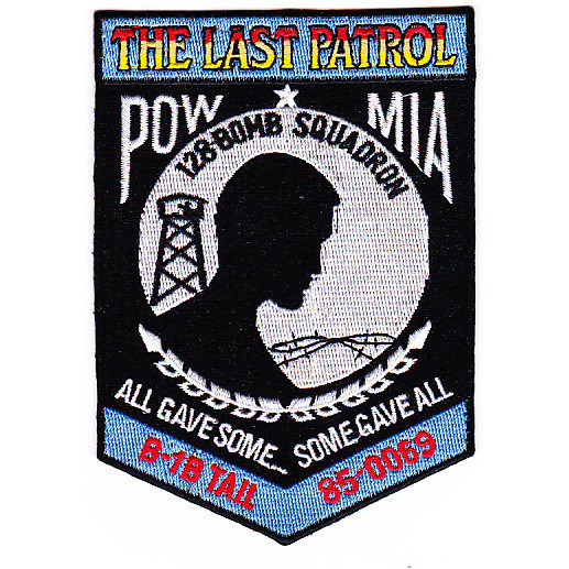 4.75" AIR FORCE  128TH BOMB SQUADRON THE LAST PATROL EMBROIDERED PATCH