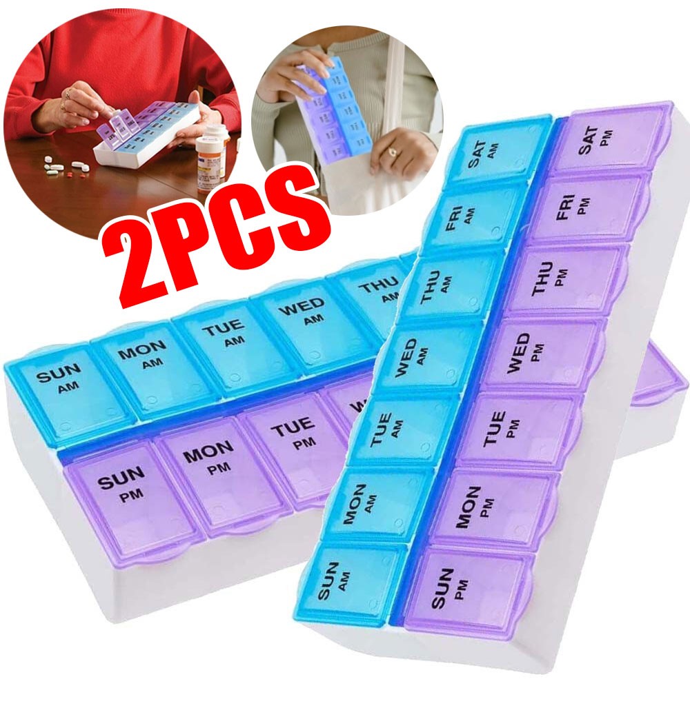 Weekly Pill Box Organizer Twice 7 day Organizer Case Medicine USA