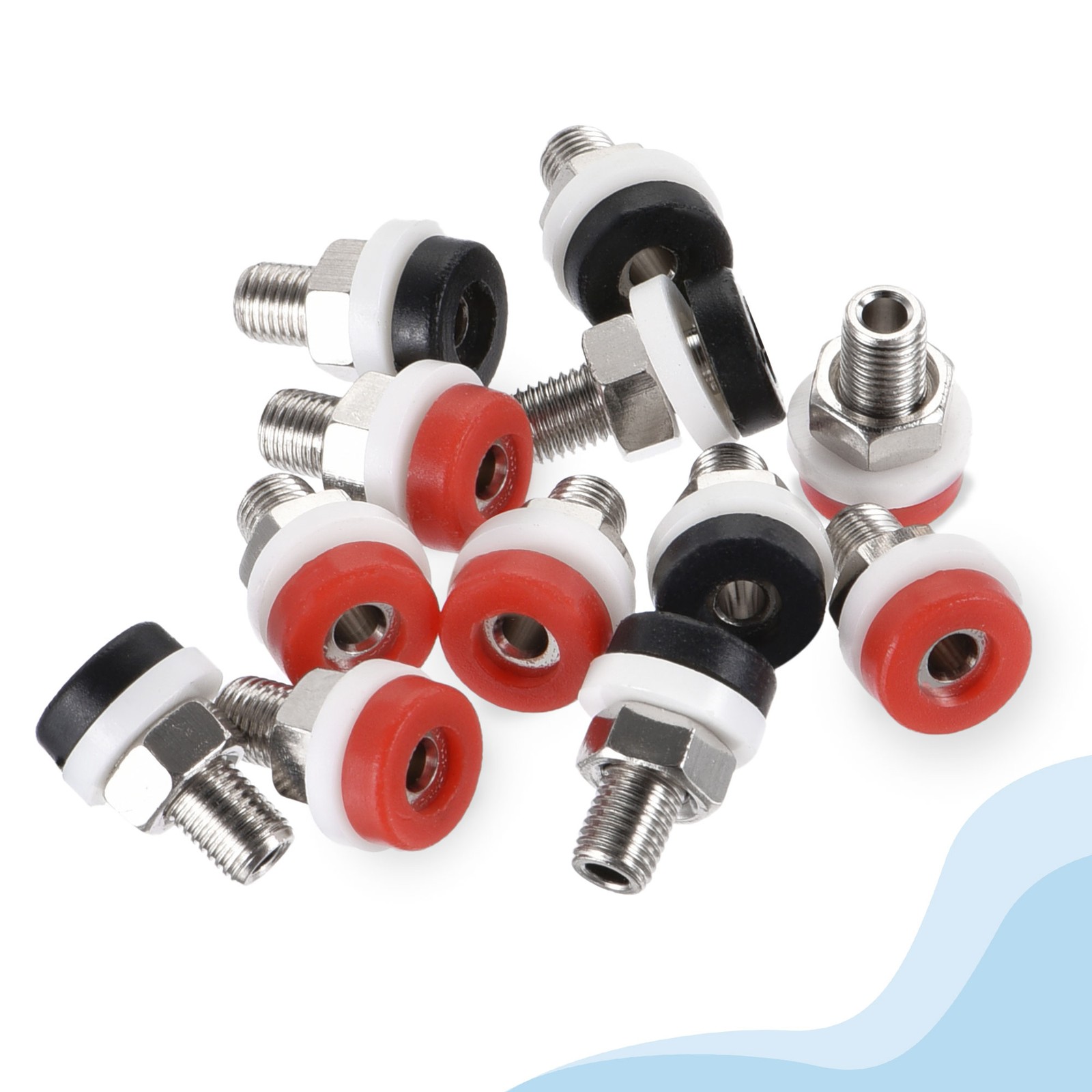 12Pack 2mm Banana Female Jack Socket Mount Connectors Binding Post Red and Black