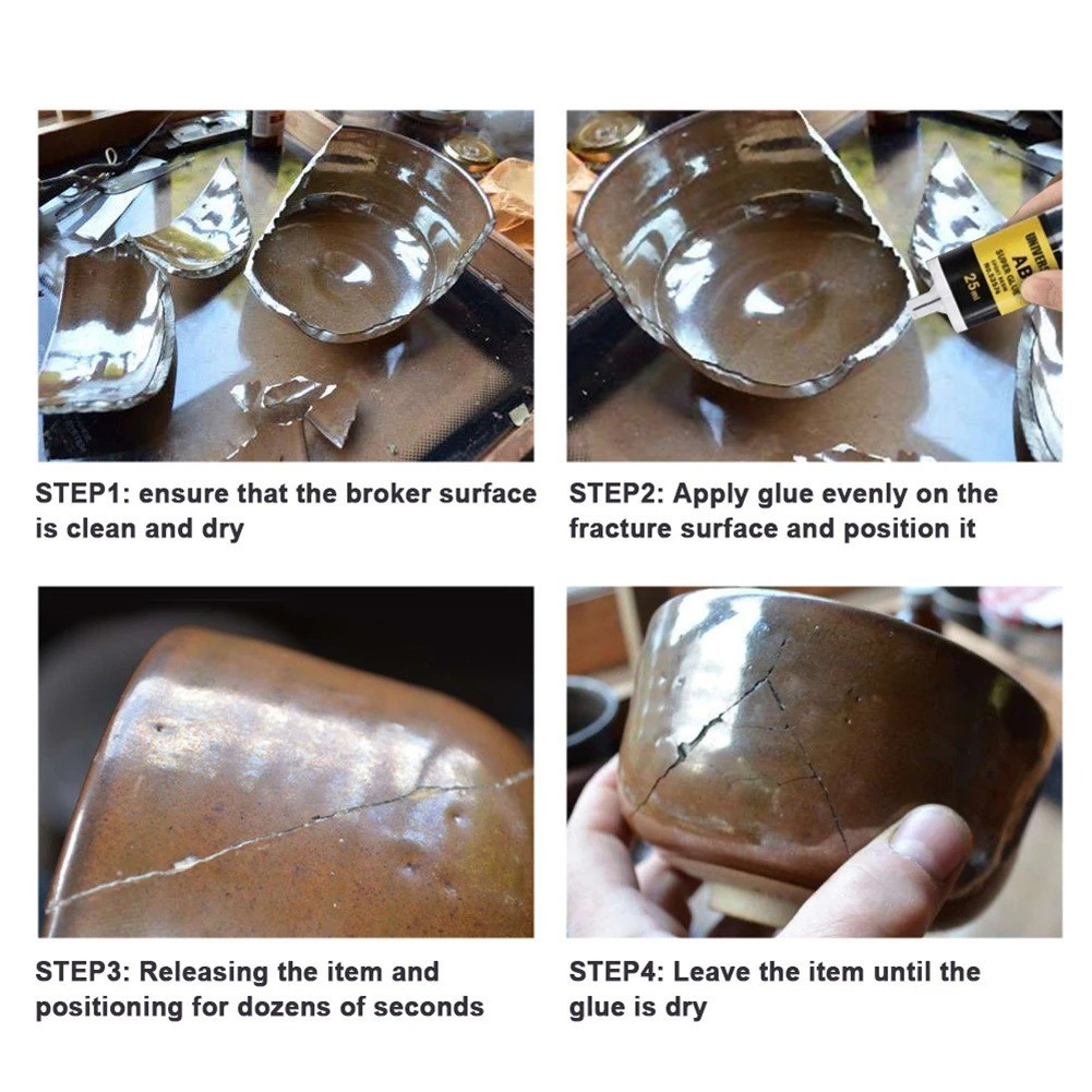 Strong AB Epoxy Resin: 25ml Waterproof Fast Metal Wood Plastic Glue