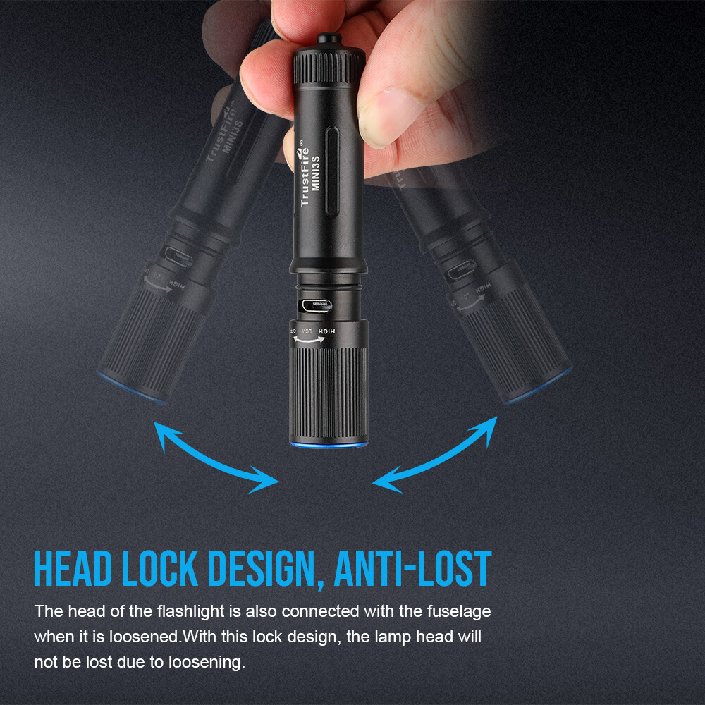 Trustfire MINI3S Keychain Flashlight 235Lumen Rechargeable EDC MINI Flashlight
