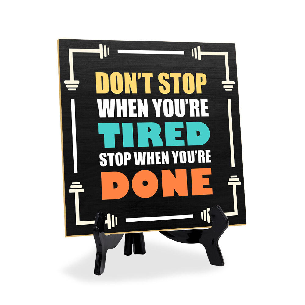 Motivational Quotes 5"x 5" Square Table Sign With Acrylic Easel