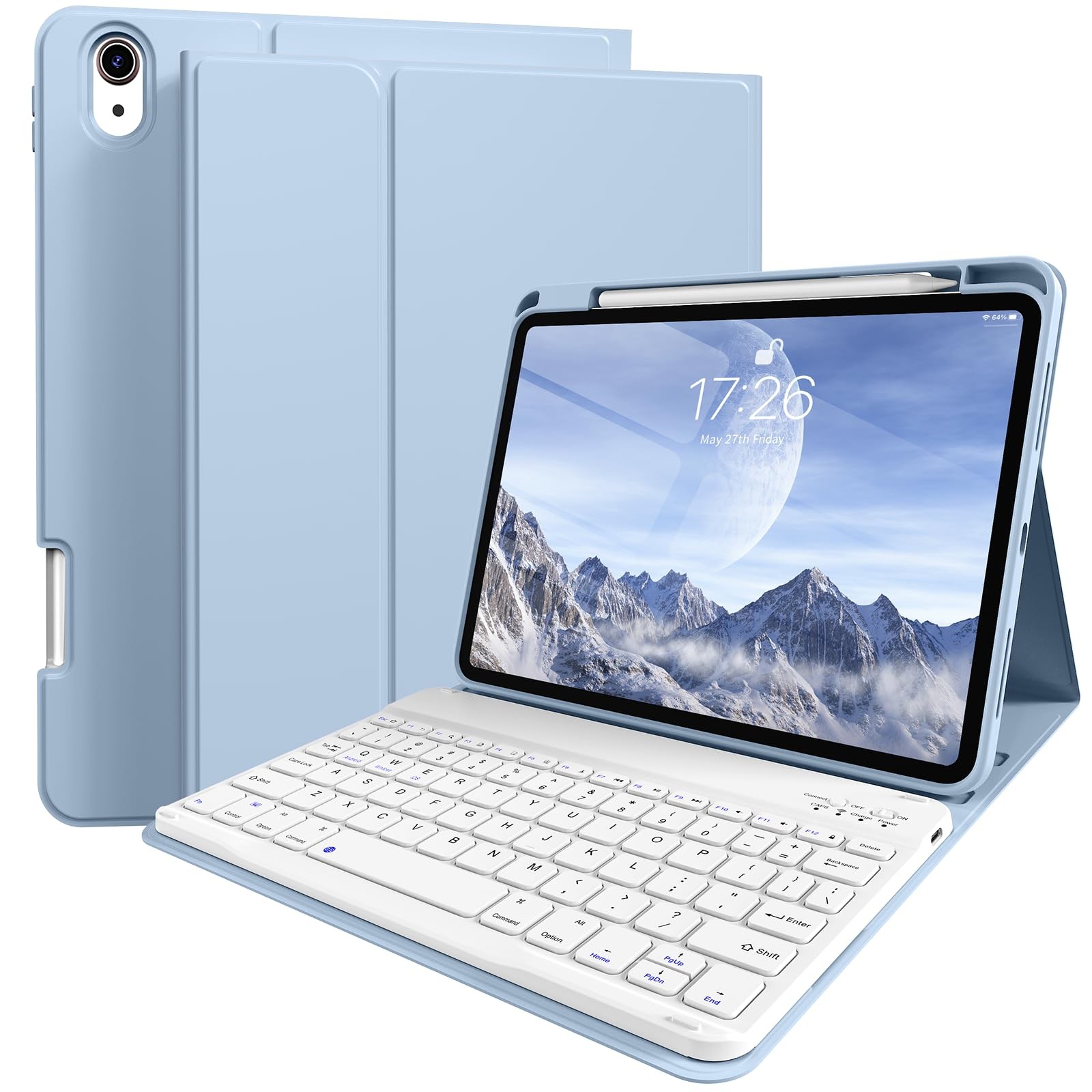for iPad 11/10th Gen Case with Keyboard 11/10.9 inch 2025 A16/2022, Detachabl...