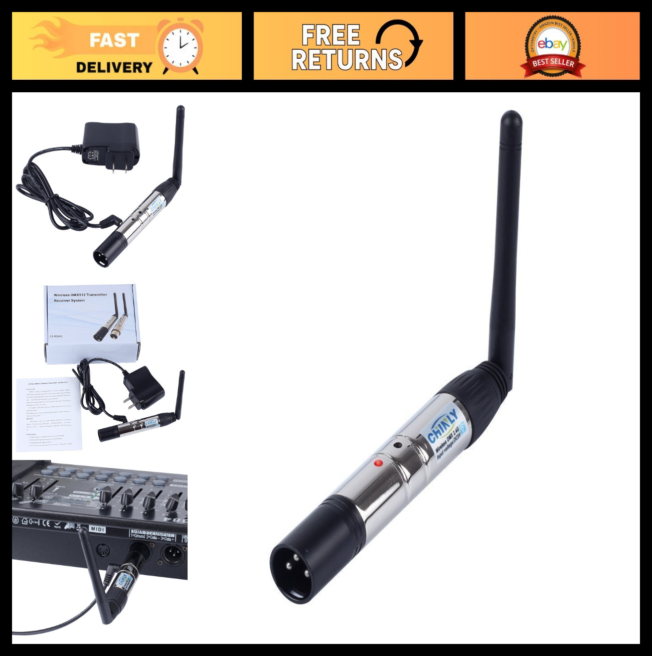 Wireless DMX 512 Transmitter Controller for LED Stage Lights - DJ Party Lighting